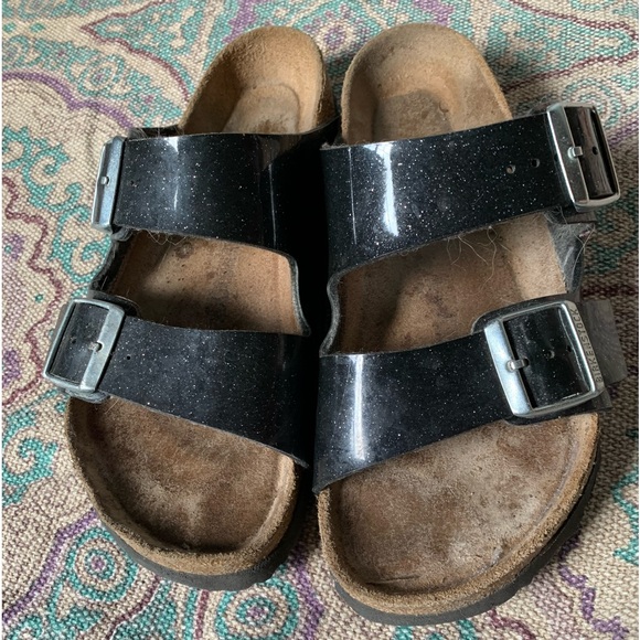 Sparkle Black Patent Birkenstock Arizona - Picture 1 of 3